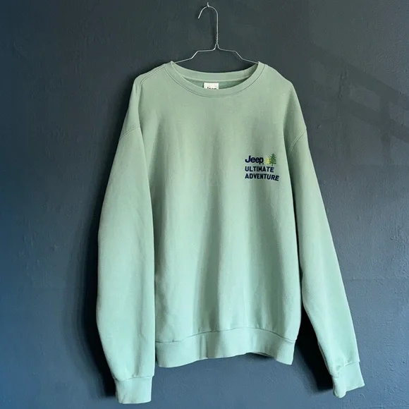 JEEP ULTIMATE ADVENTURE EMBROIDERED VINTAGE OVERSIZE HEAVYWEIGHT SWEATSHIRT MENS - Picture 1 of 6